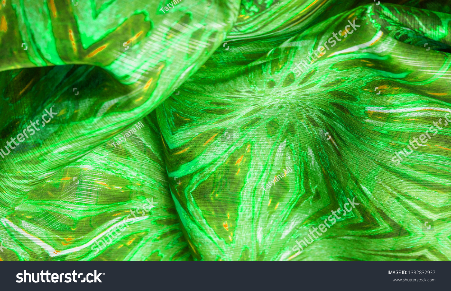 emerald green silk chiffon fabric
