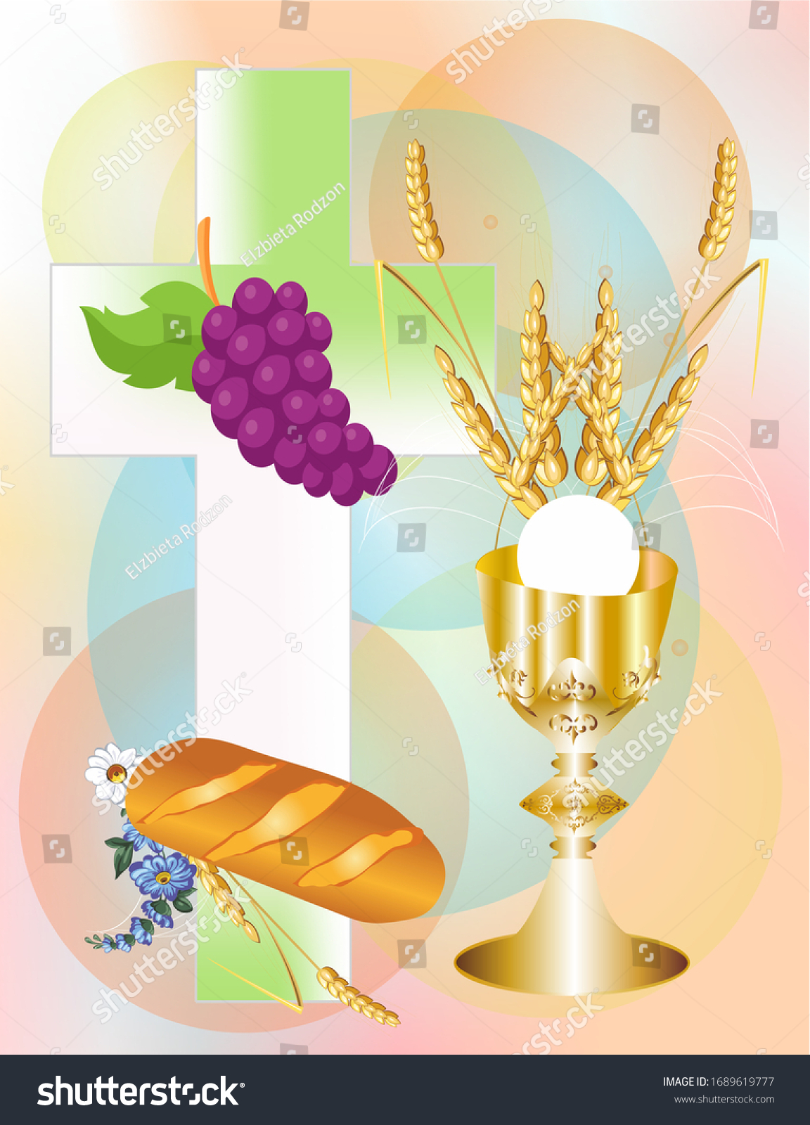 Background Characteristic Symbols Holy Communion Stock Illustration ...