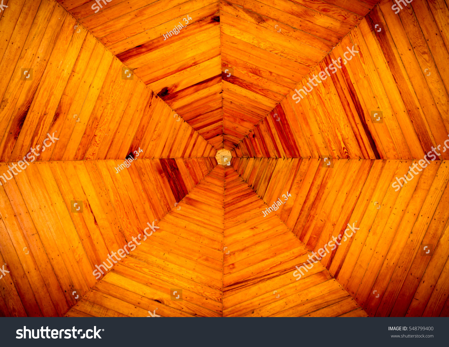 Background Wooden Ceiling Octagon Home Design Stock Photo Edit