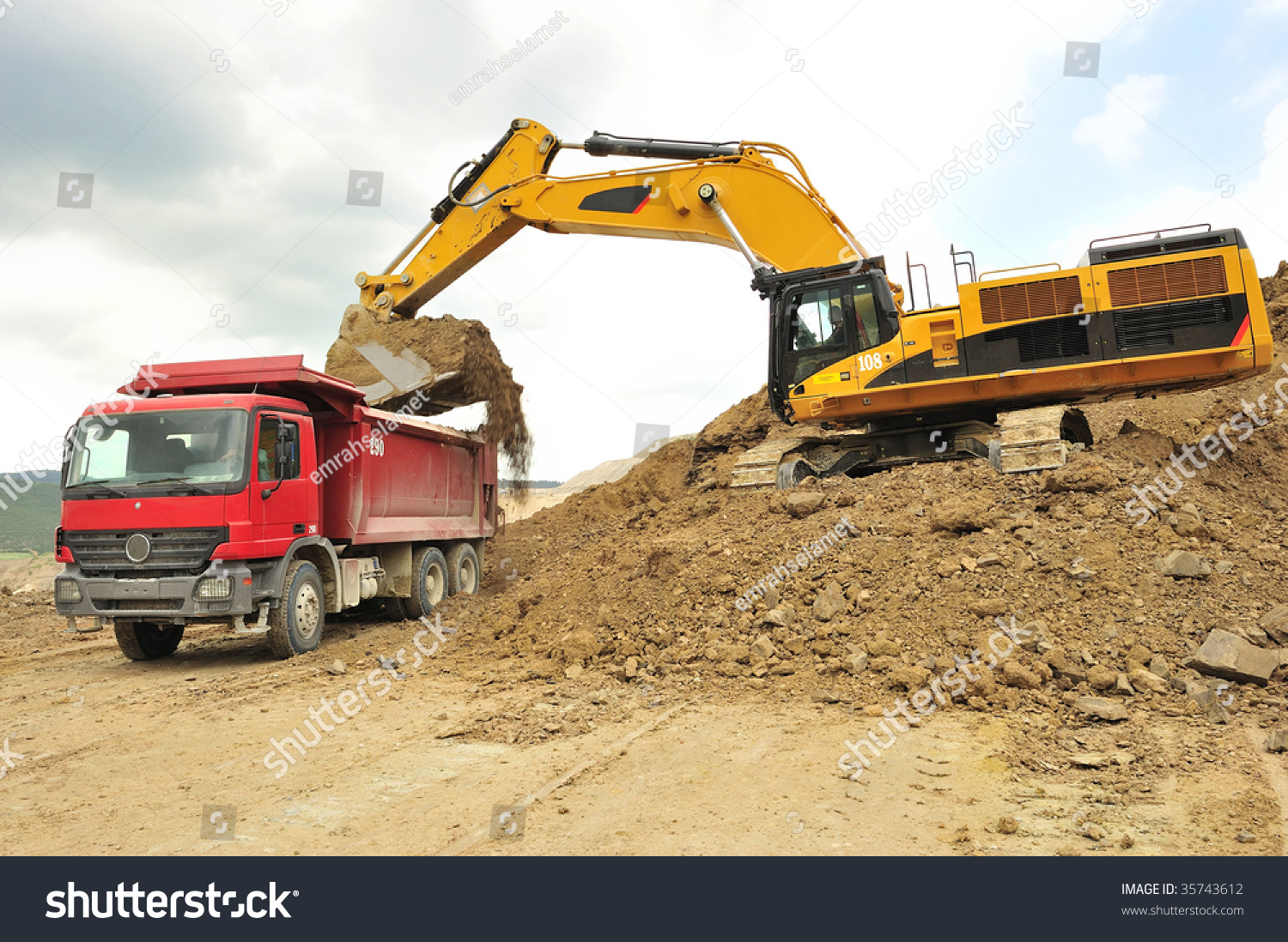 Backhoe Loader Loading Dumper Stock Photo Edit Now