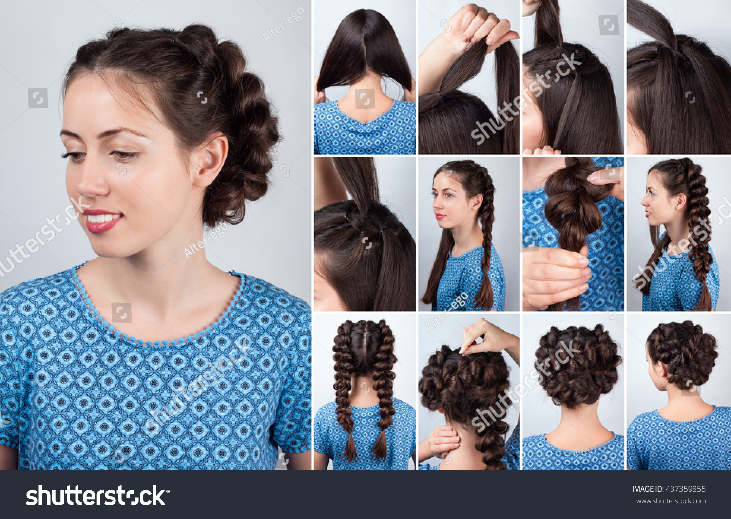 Backstage Technique Weaving Plaits Long Hair Stock Photo Edit Now