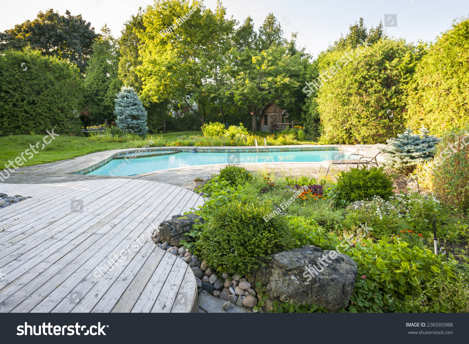 Backyard Rock Garden Outdoor Inground Residential Stock Photo Edit Now 236505988