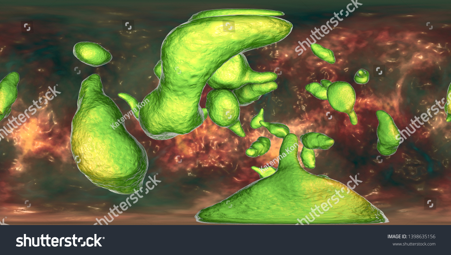 Bacteria Mycoplasma Genitalium 360degree Spherical Panorama Stock Illustration 1398635156