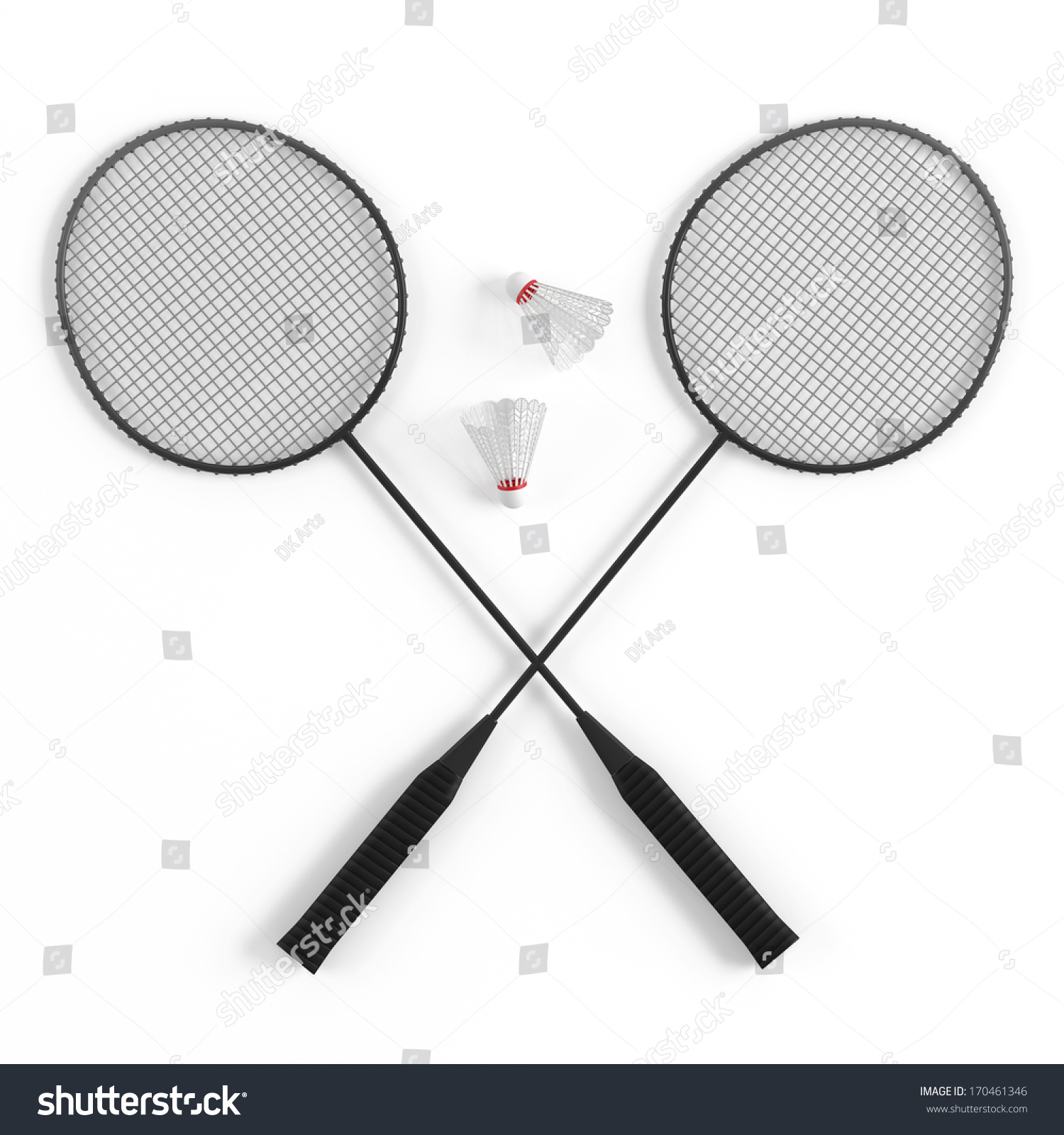 badminton rackets and birdies