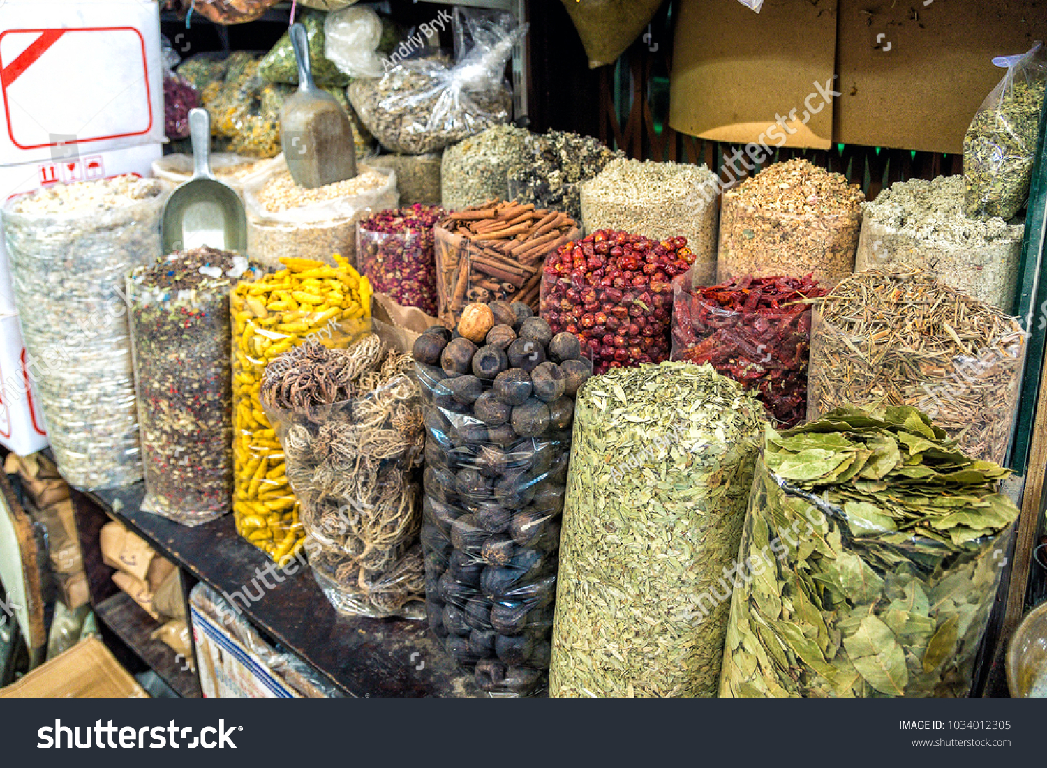 Bags Oriental Spices On Asian Spice Stock Photo Edit Now