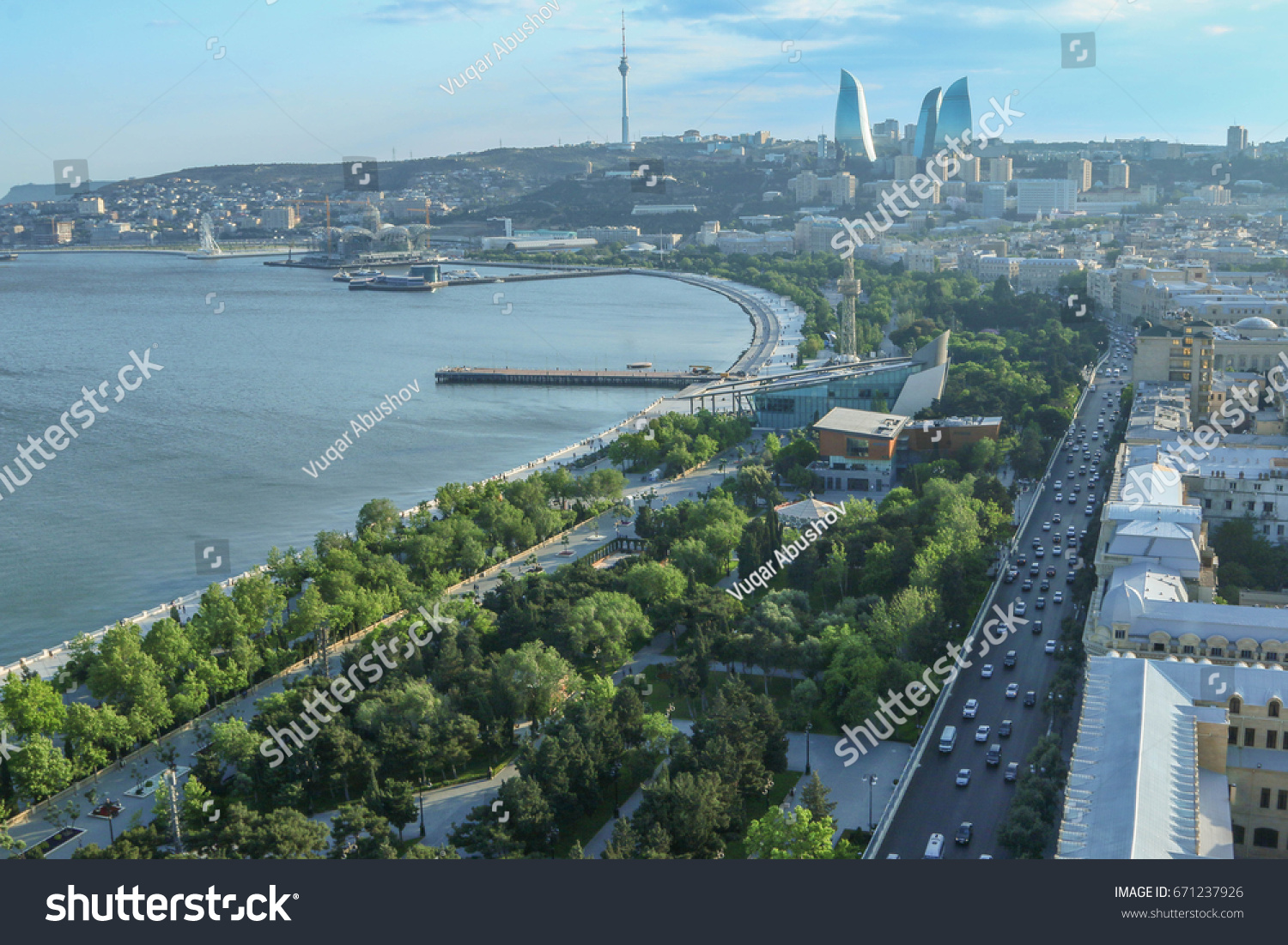 Baku Azerbaijan July117 Birds Eye View Stock Photo Edit Now