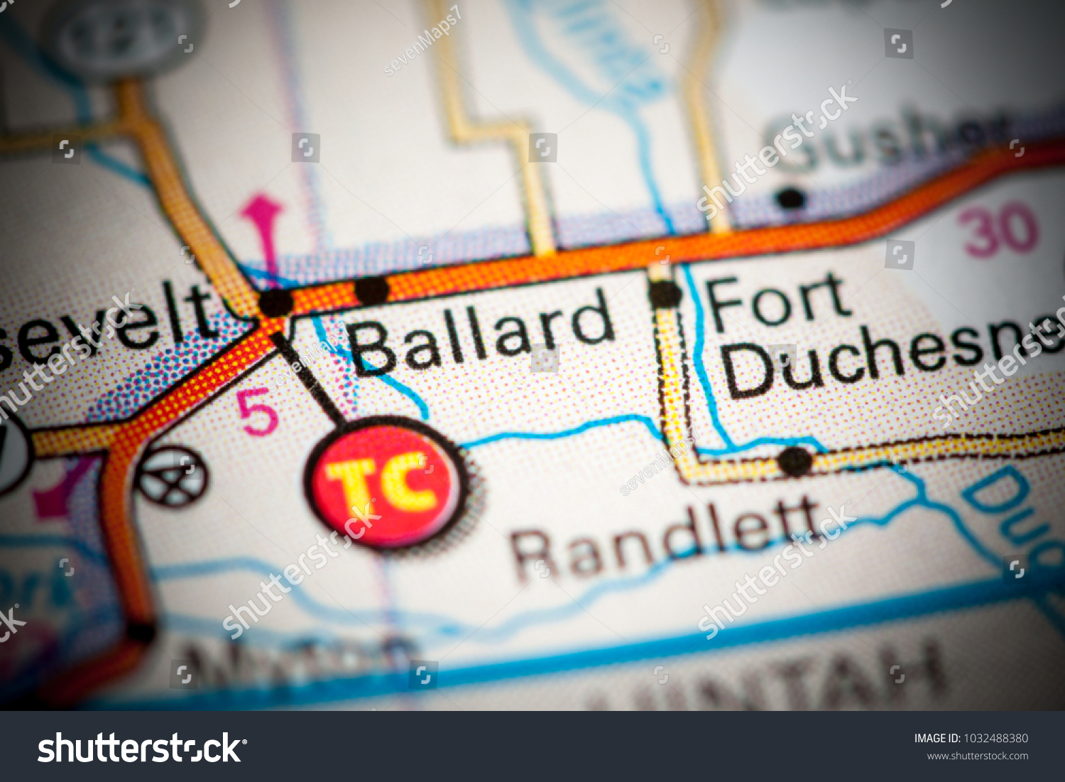 Map Of Ballard Utah Ballard Utah Usa On Map Stock Photo 1032488380 | Shutterstock