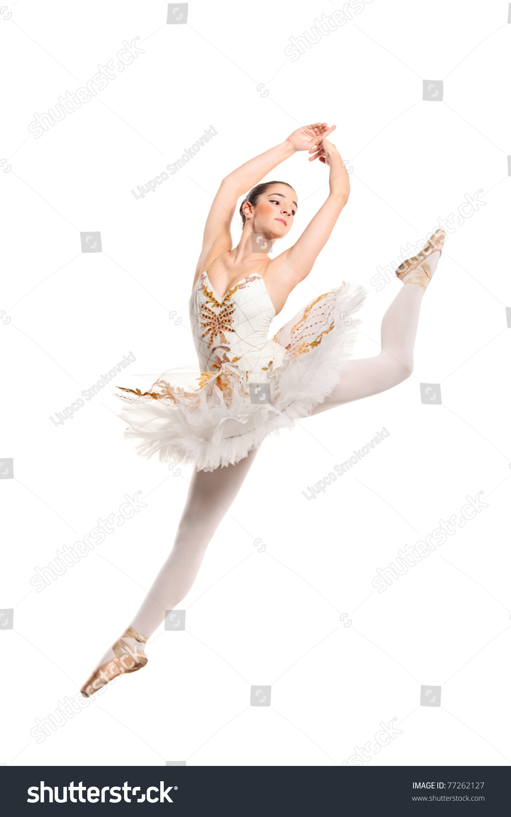 Ballerina Jump Isolated On White Background Stock Photo 77262127 ...