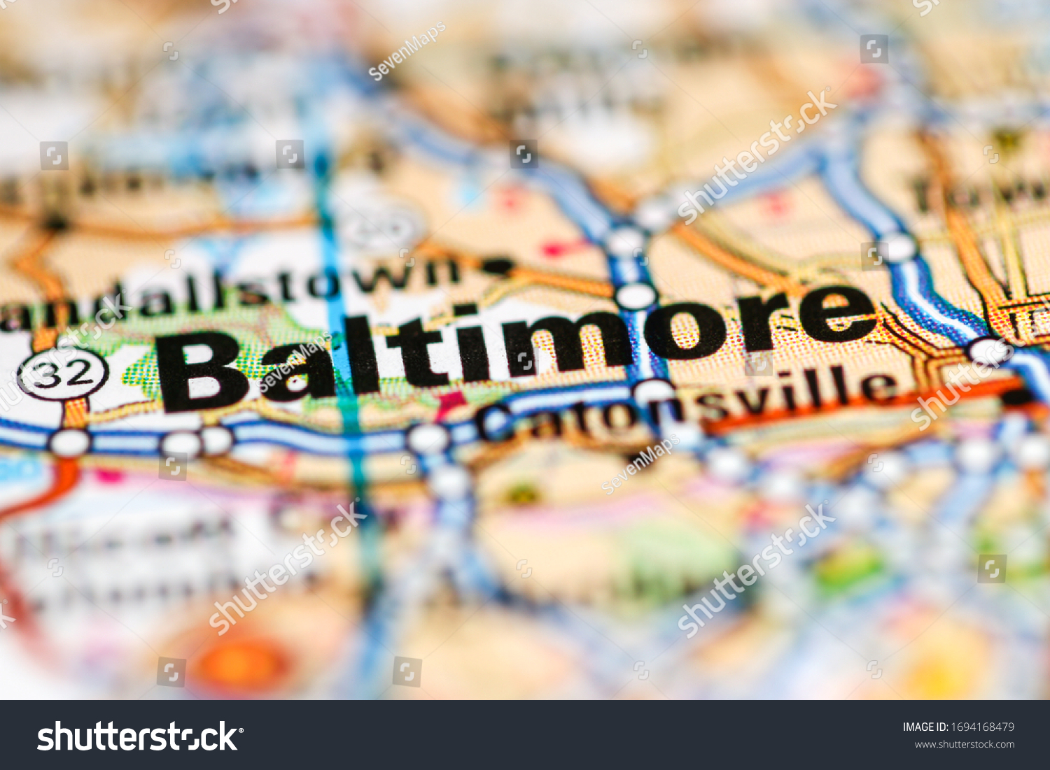 Baltimore Maryland Usa On Geography Map Stock Photo 1694168479 