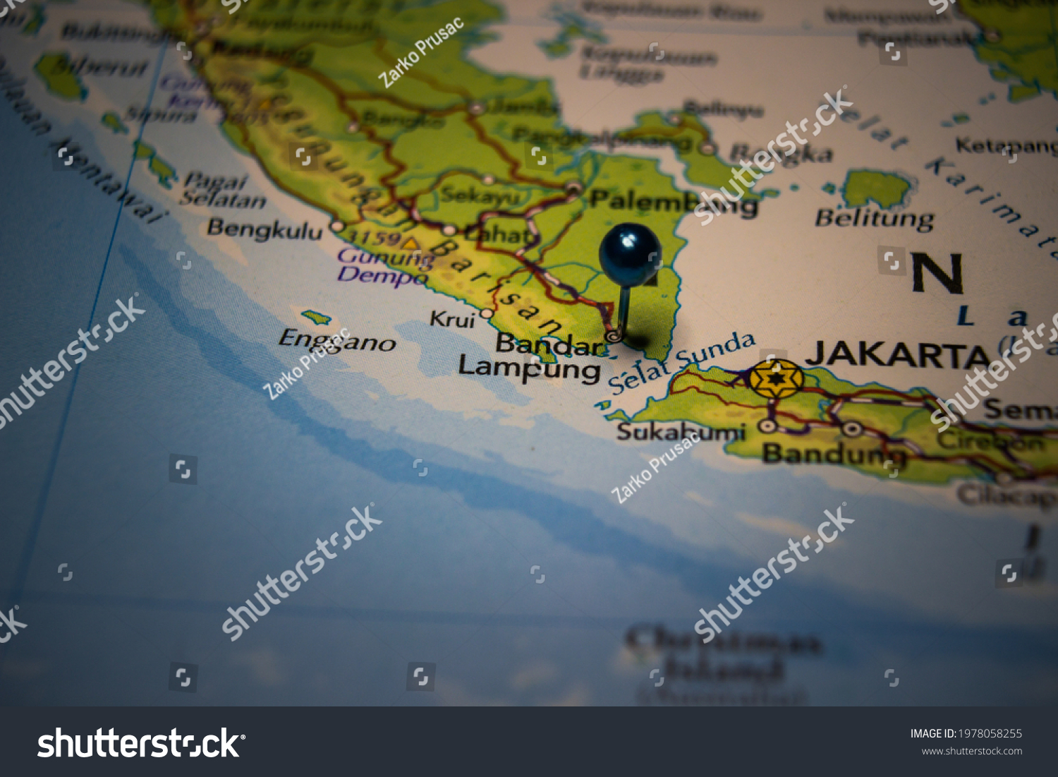 Bandar Lampung City Indonesia Pinned On Stock Photo (Edit Now) 1978058255