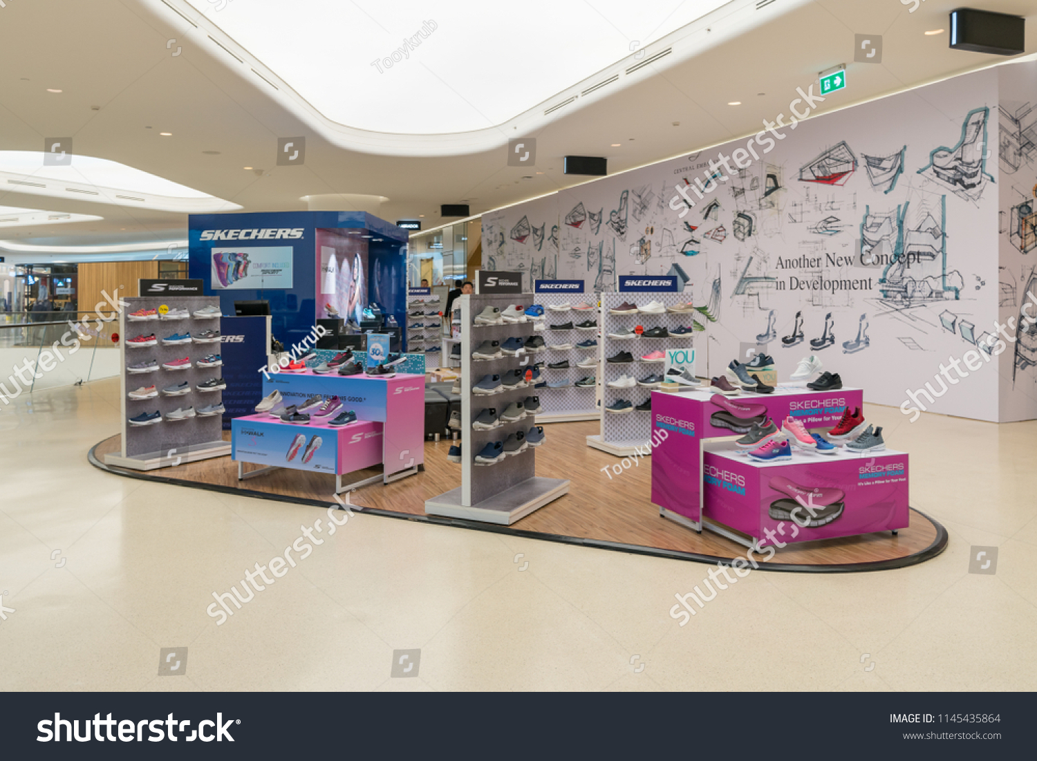 Bangkok Aug 6 Skechers Shoes Shop Stock 