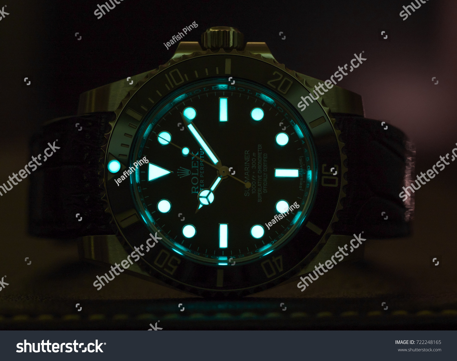 rolex submariner in the dark