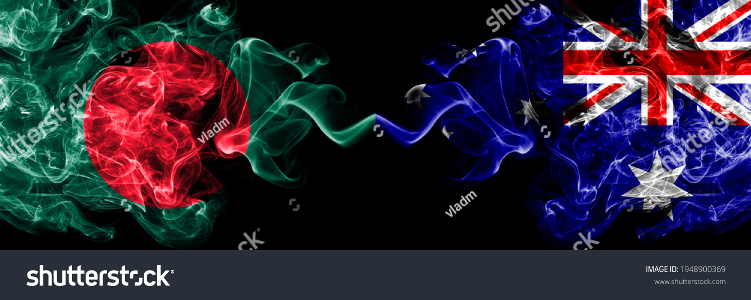 Bangladesh Bangladeshi Vs Australia Australian Smoky Stock Illustration Bangladesh Bangladeshi Vs Australia Australian Smoky Stock Illustration