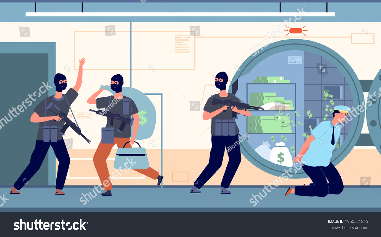 Bank Robbery Banking Robbers Money Cartoon Stock Illustration ...