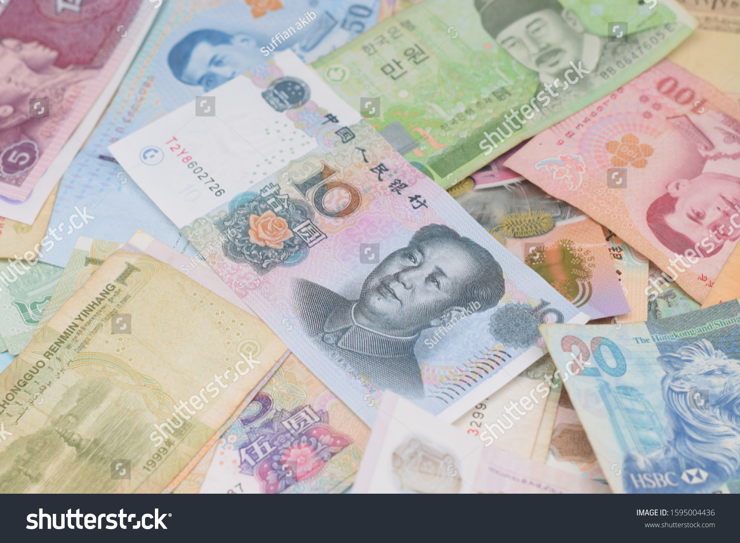 Banknote Multi Currency China Yuan Philippine Stock Photo 1595004436 ...