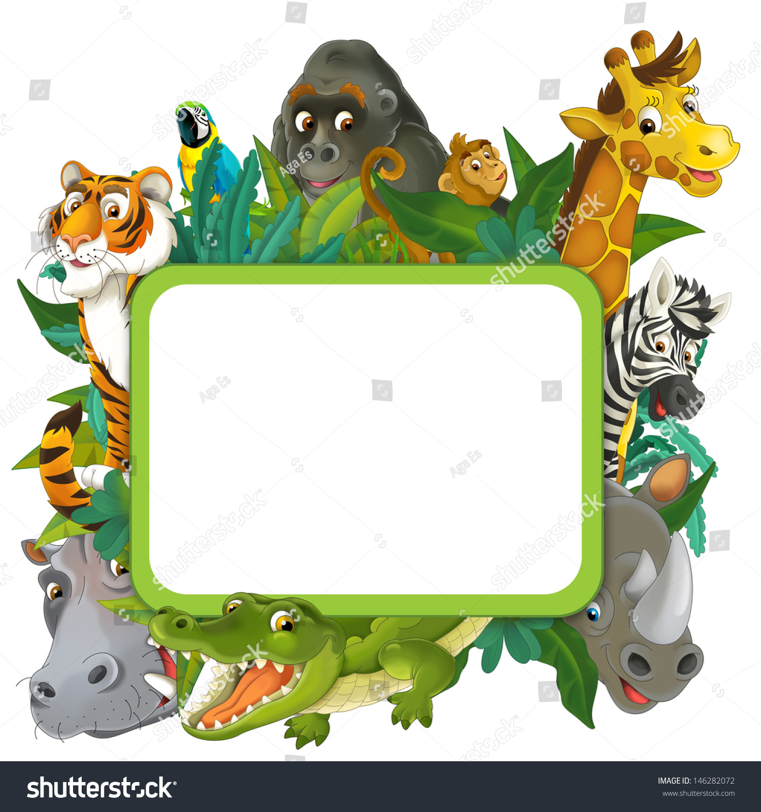 Banner - Frame - Border - Jungle Safari Theme - Illustration For The ...