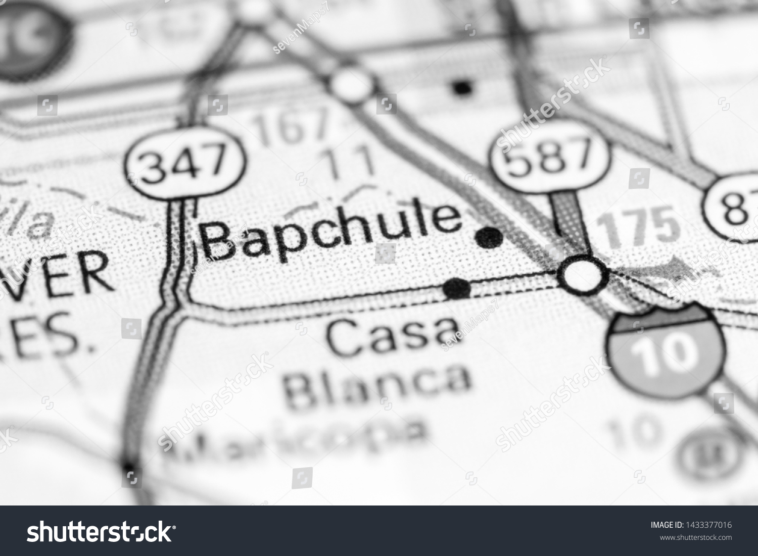 Stock Photo Bapchule Arizona Usa On A Map 1433377016 