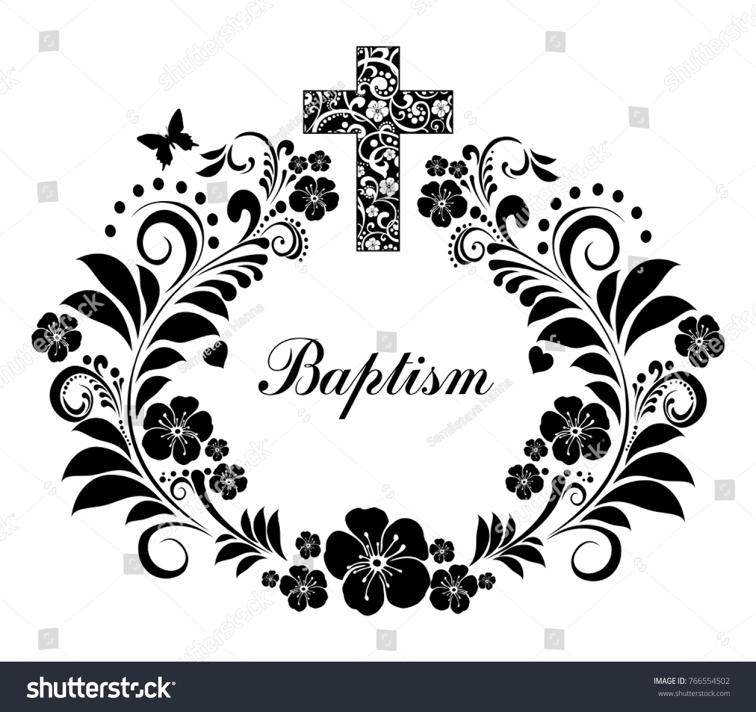 Baptism Card Design Cross Illustration Stock Illustration 766554502   Stock Photo Baptism Card Design With Cross Illustration 766554502 