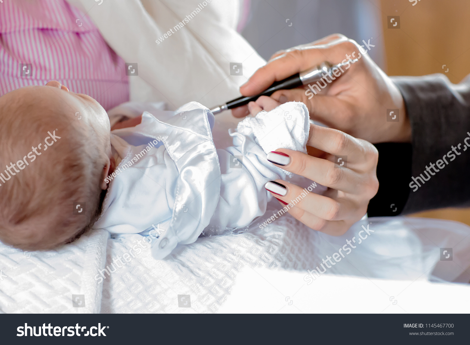 Baptism Ceremony Church Water Catholic Selective Stock Photo Edit Now