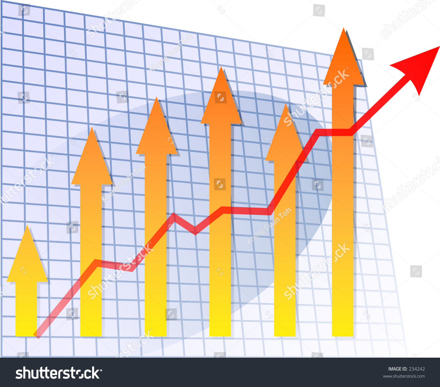 Bar Chart With Arrows Up Stock Photo 234242 : Shutterstock