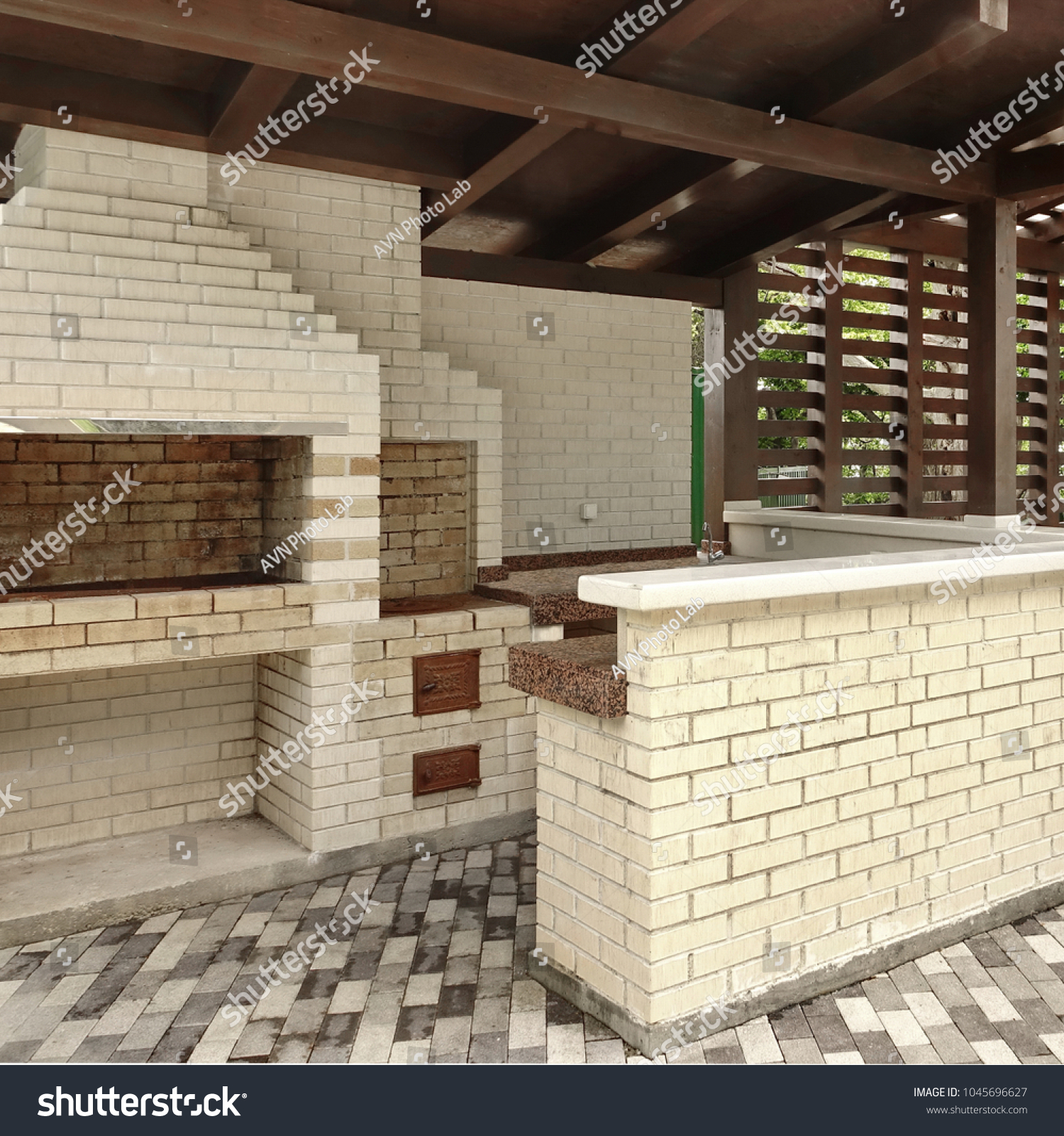 Barbecue Open Fireplace Cookout Food Party Stock Photo Edit Now