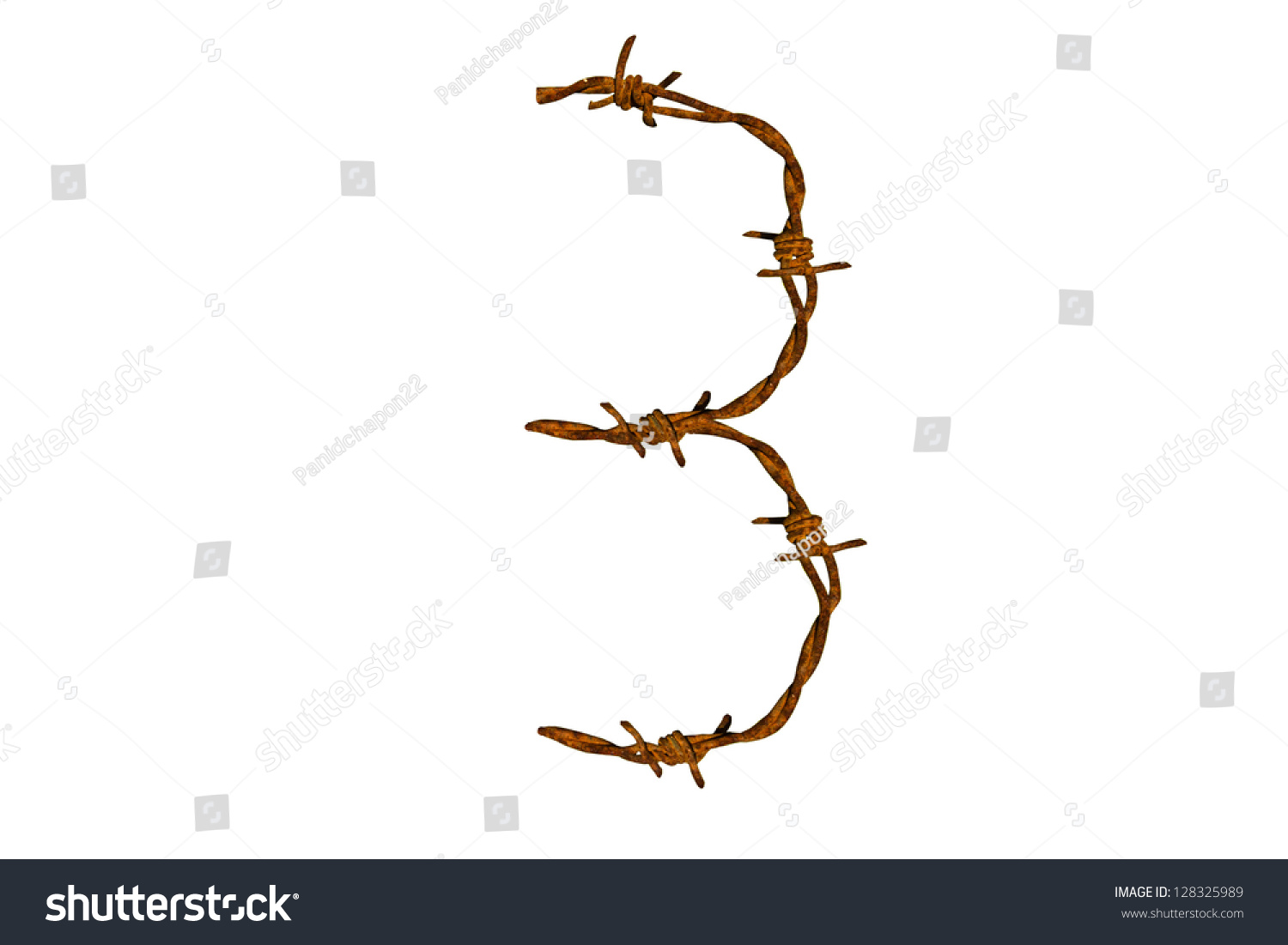 Barbed Wire Alphabet Stock Photo 128325989 Shutterstock