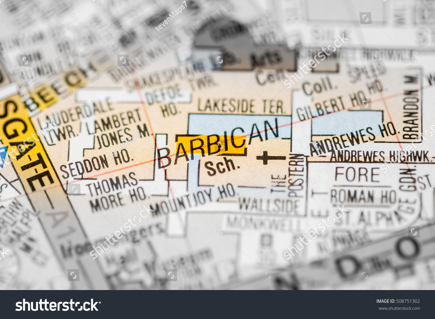 Barbican London Uk Map Stock Photo 508751302 | Shutterstock