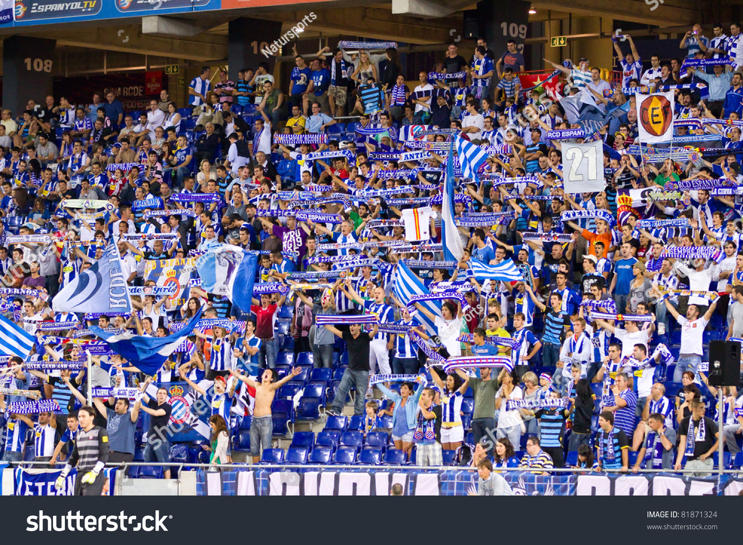 Barcelona - July 27: Espanyol Supporters During The Ciutat De Barcelona ...