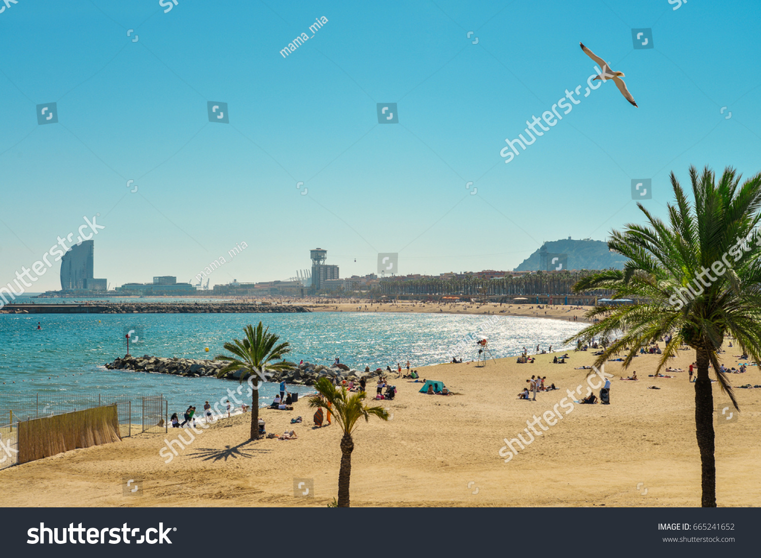 Barcelona Spain April 10 2017 Barceloneta Stock Photo Edit