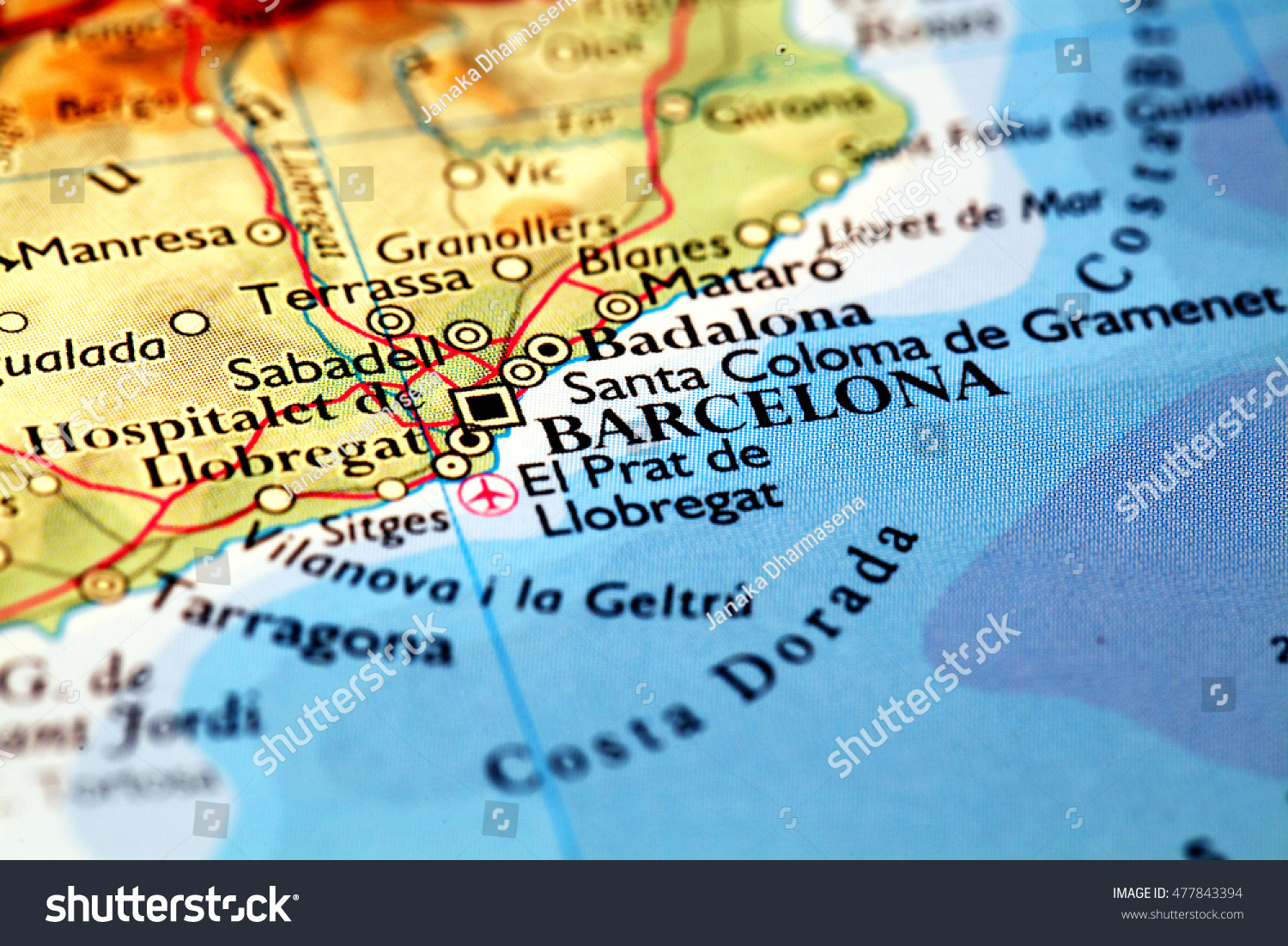 Barcelona Spain On Atlas World Map Stock Photo Edit Now 477843394