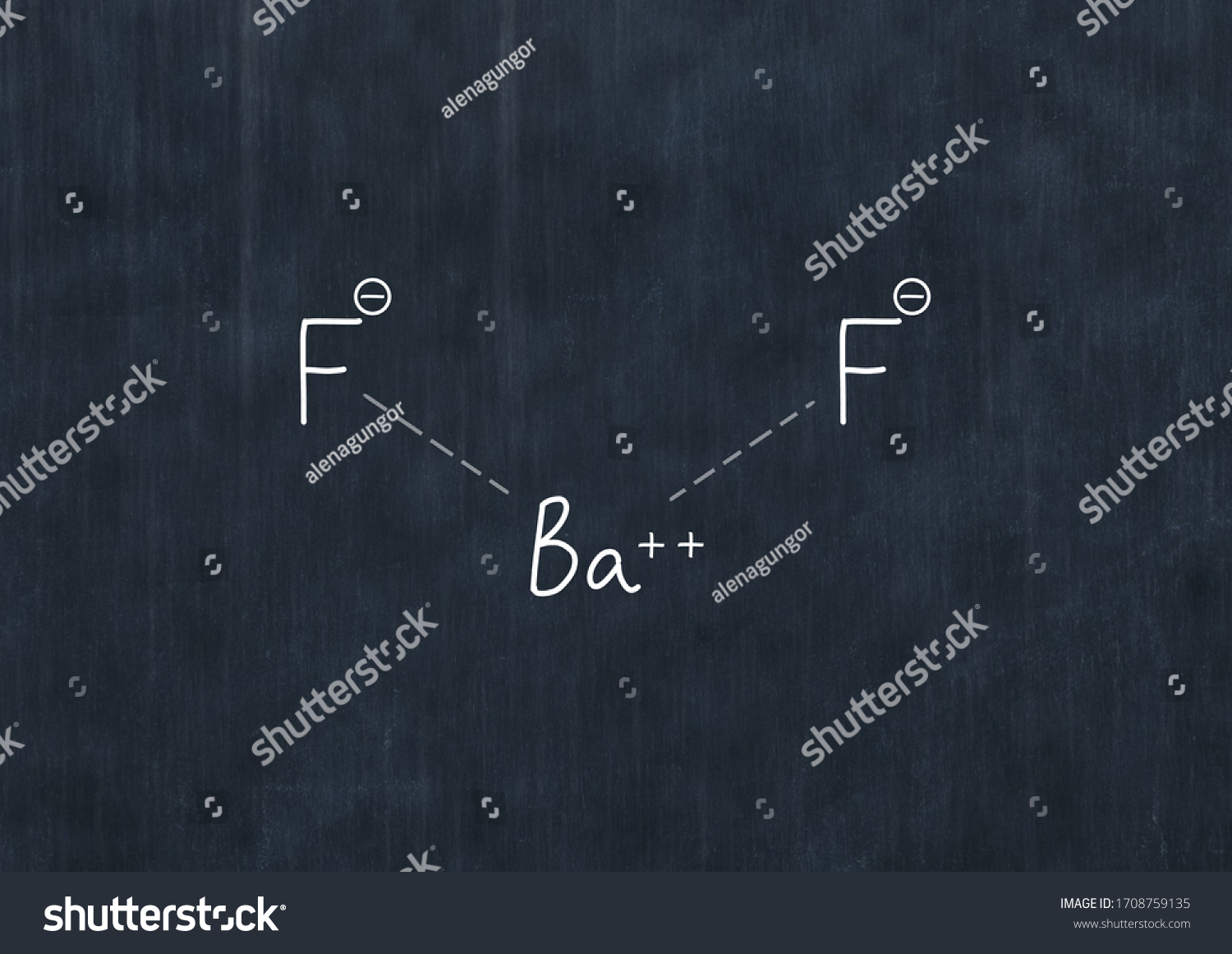Stock Photo Barium Fluoride Formula Handwritten Chemical Formula On Blackboard Illustration White Background 1708759135 