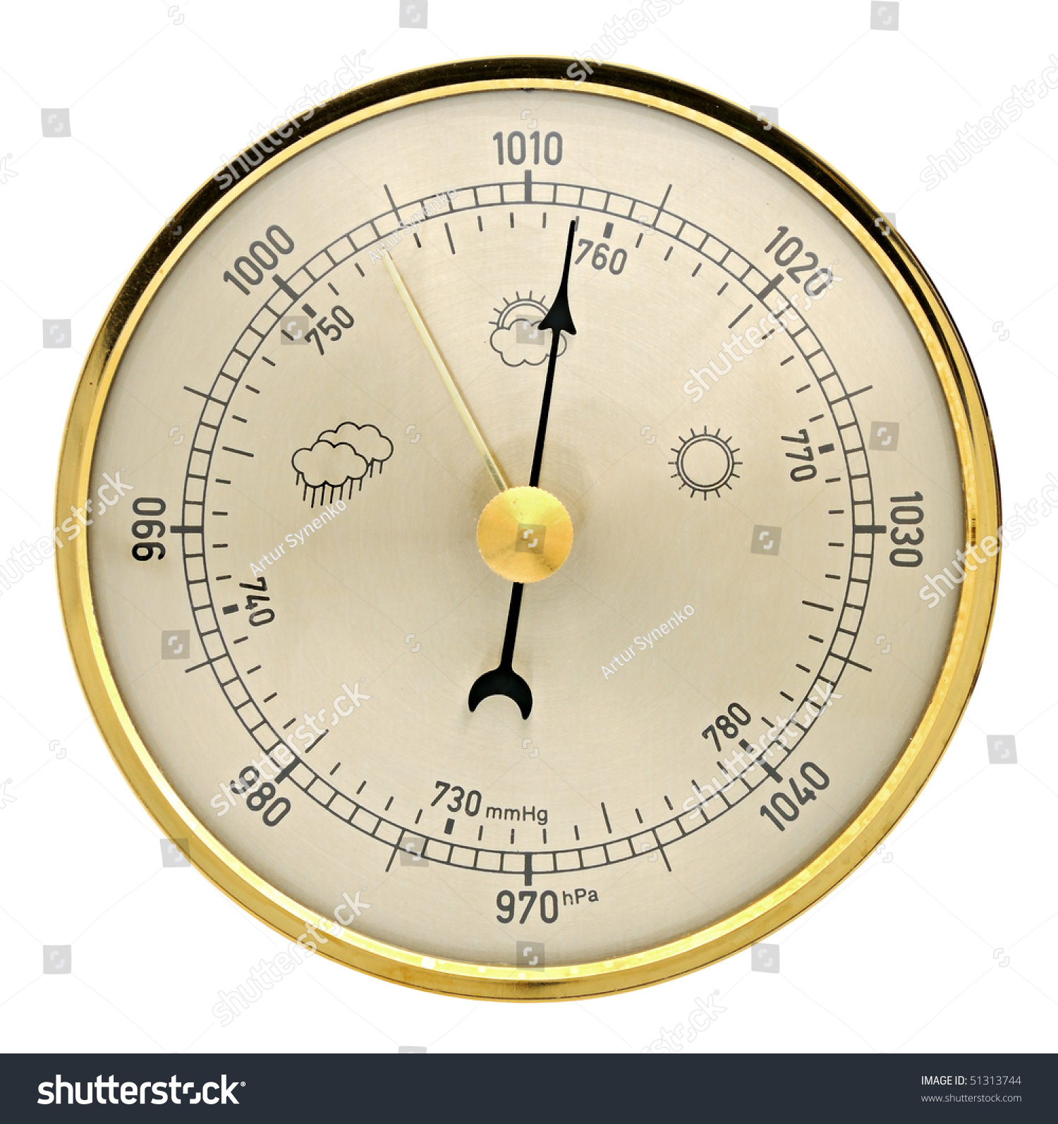 Barometer On A White Background Stock Photo 51313744 : Shutterstock