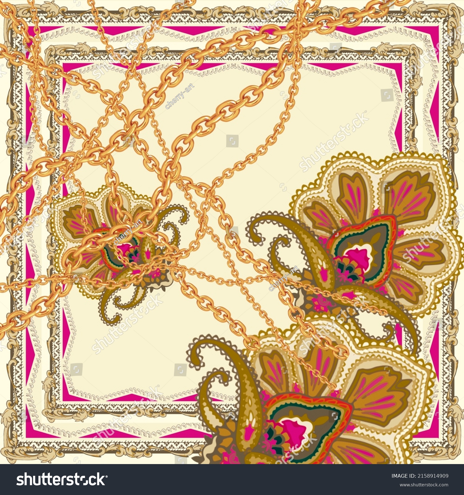 Baroque Pattern Scarf Pattern Design Wallpaper Stock Illustration ...