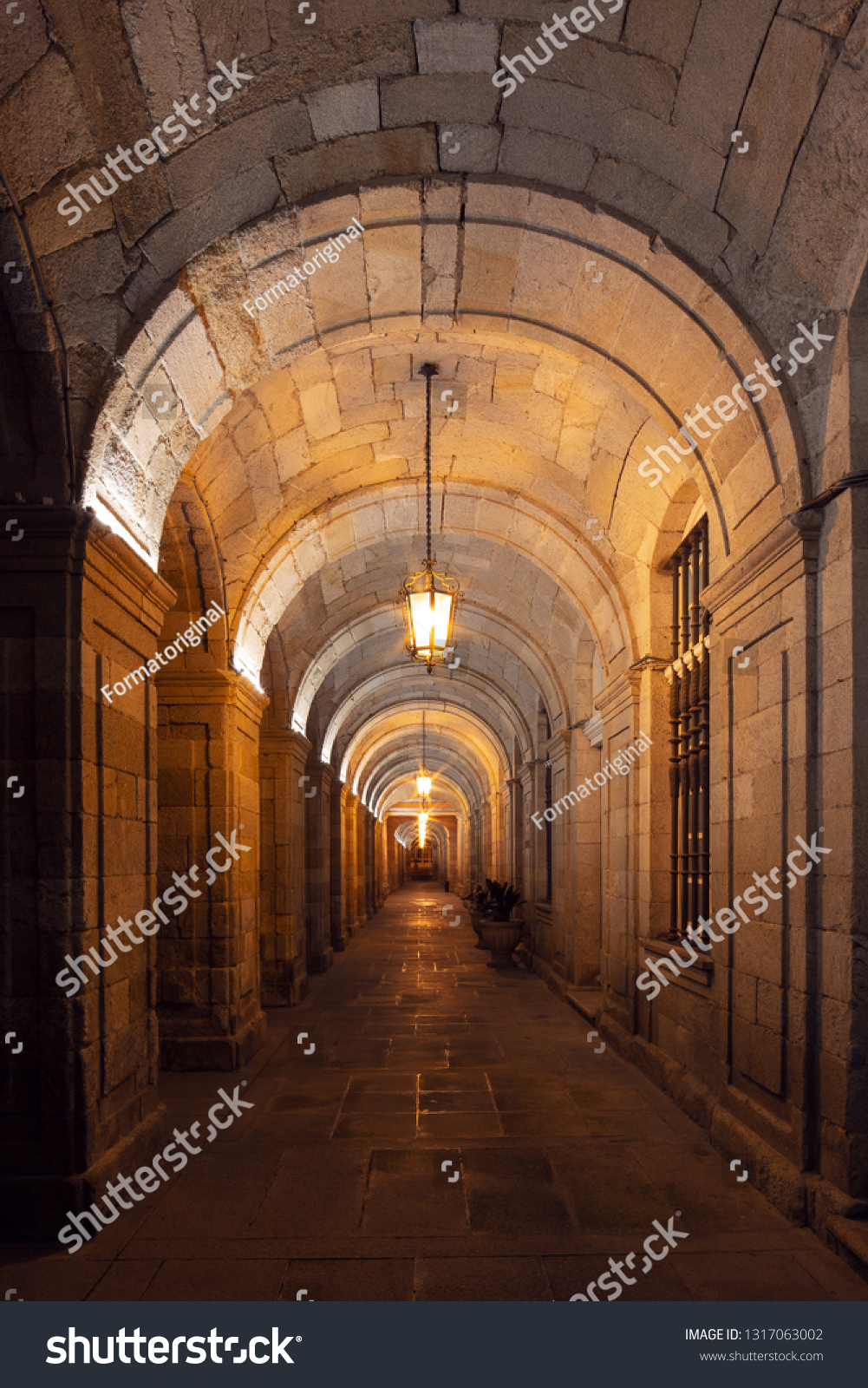 Barrel Vault Architecture Detail View Night Stock Photo Edit Now