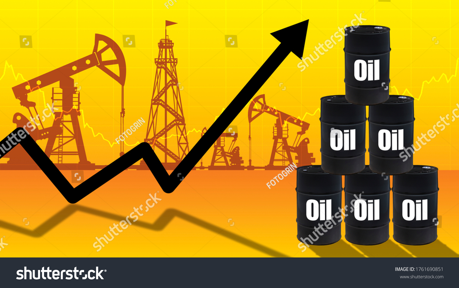 Barrels Labeled Oil Growing Chart Extraction Stock Illustration ...