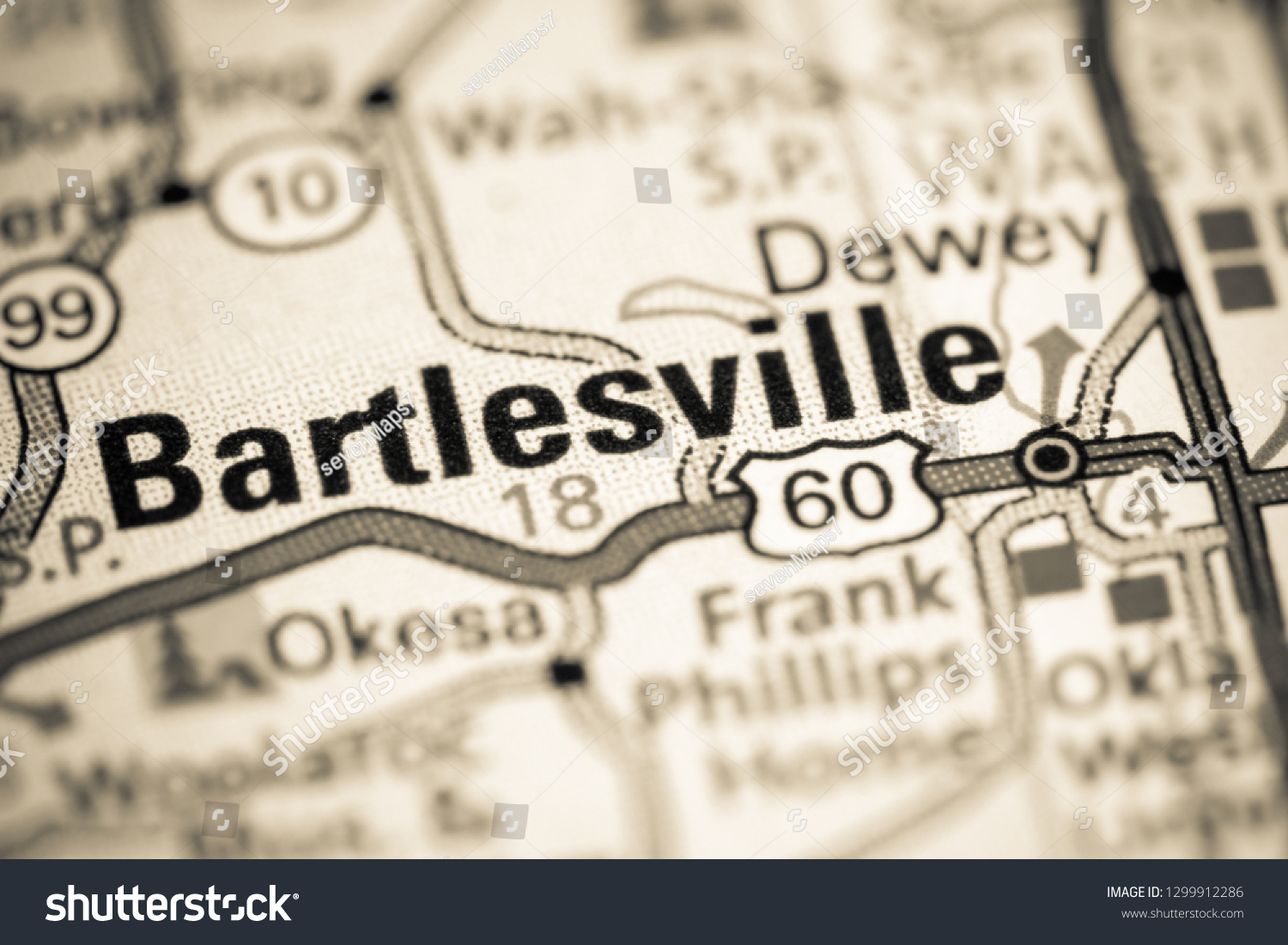 Bartlesville Oklahoma Usa On Map Stock Photo (Edit Now) 1299912286