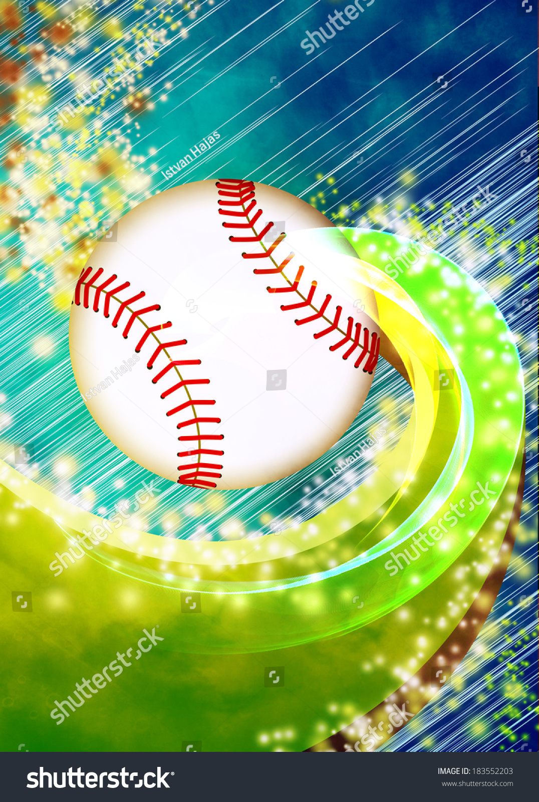 Baseball Invitation Poster Flyer Abstract Background Stock Illustration 