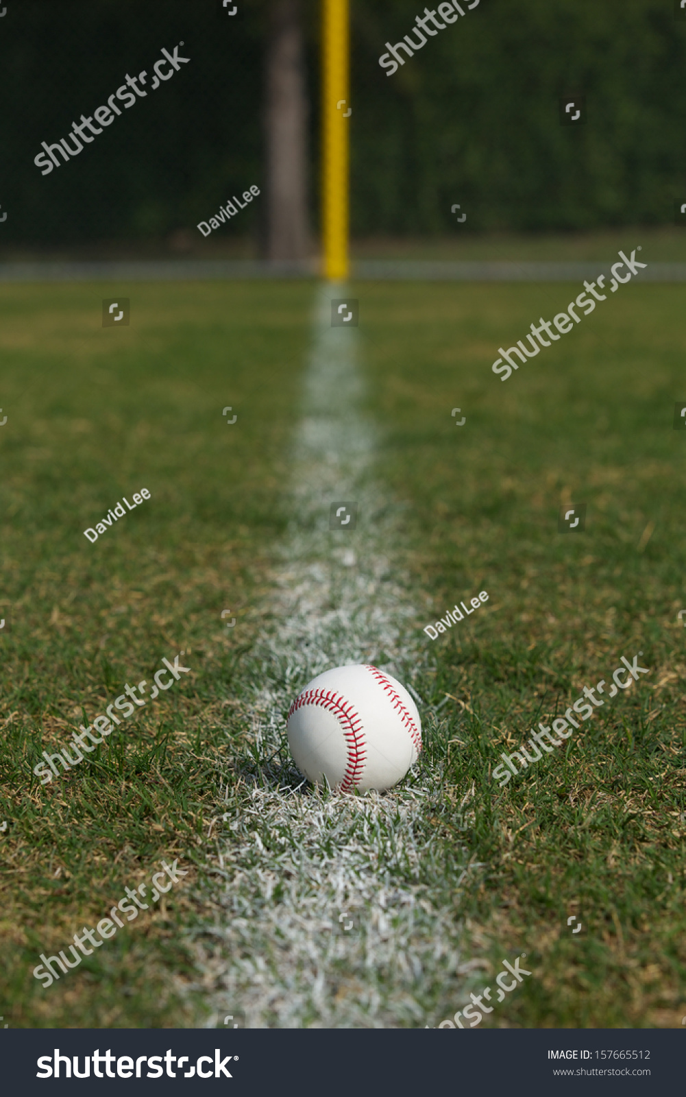 Baseball On Outifled Chalk Line Stock Photo 157665512 Shutterstock