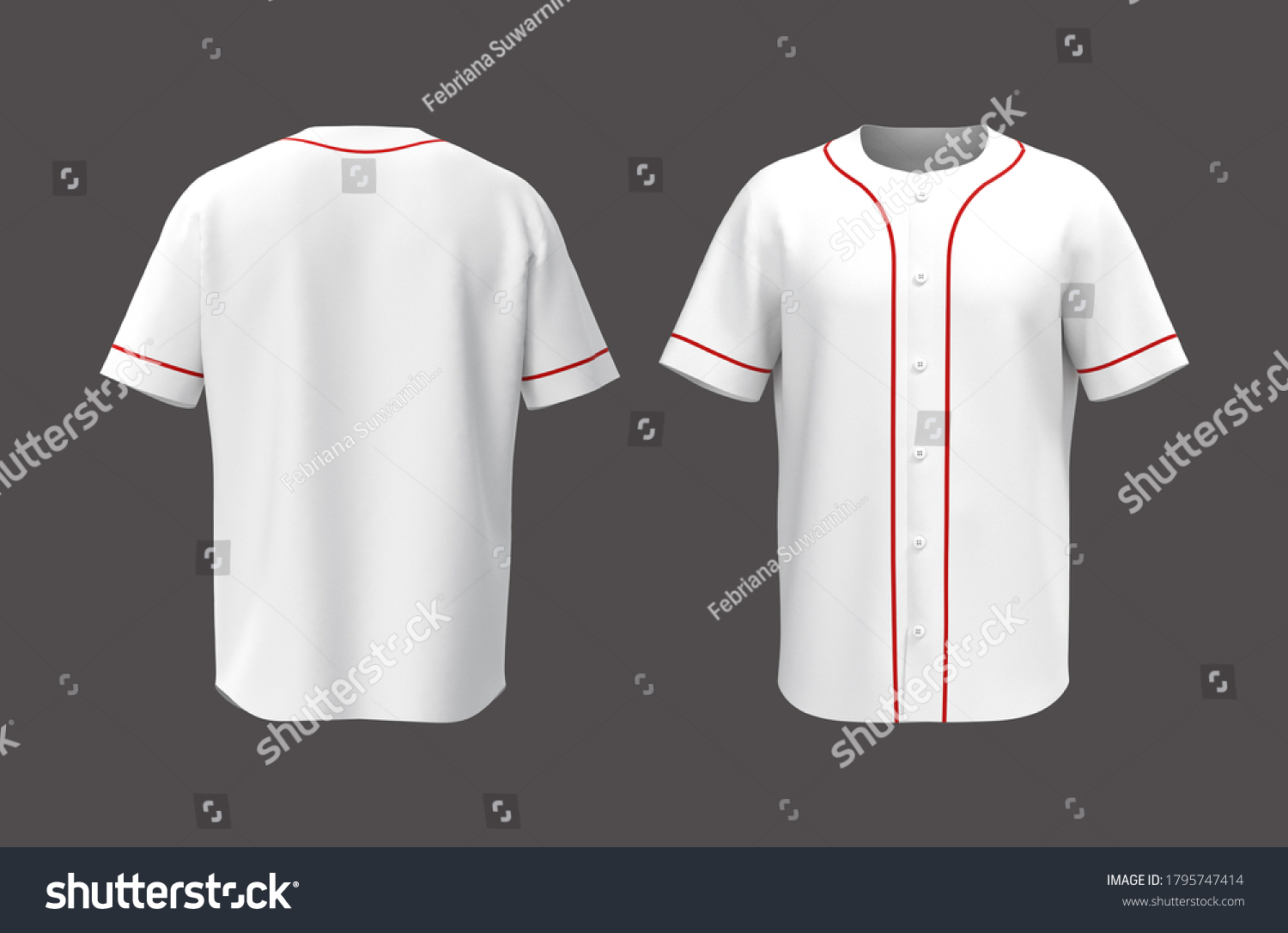 Baseball T Shirt Mockup Isolated On Stock Illustration 1795747414 ...