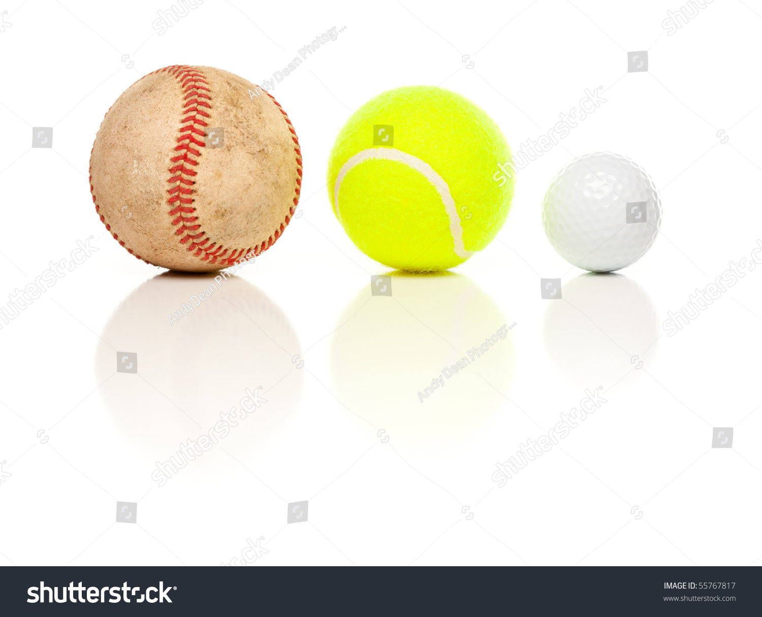 Baseball Tennis Golf Ball Isolated On Stock Photo 55767817 - Shutterstock