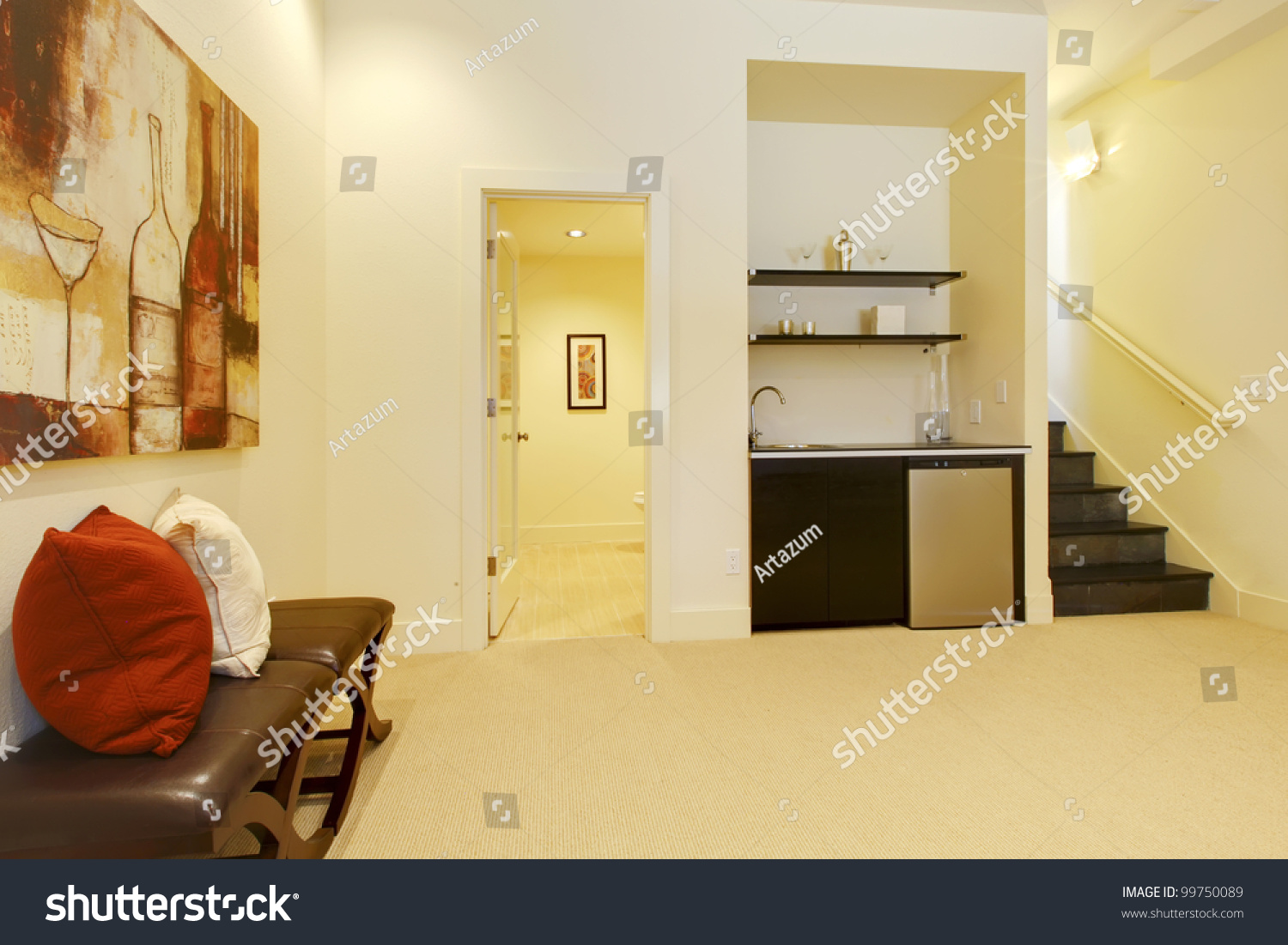Basement Area Living Room Bathroom Near Stock Photo 99750089