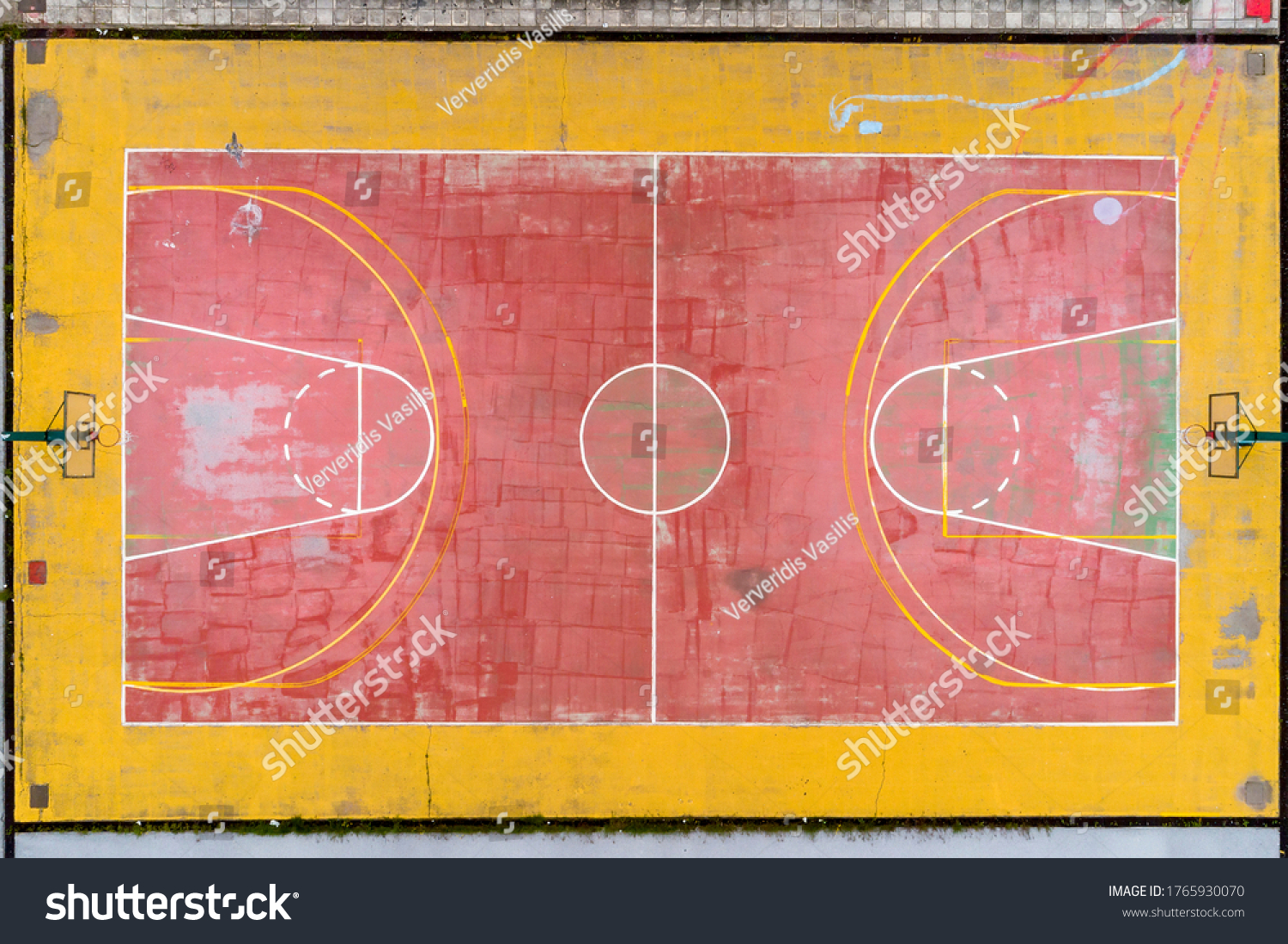 Basketball Court Layout View Above Aerial Stock Photo 1765930070 ...