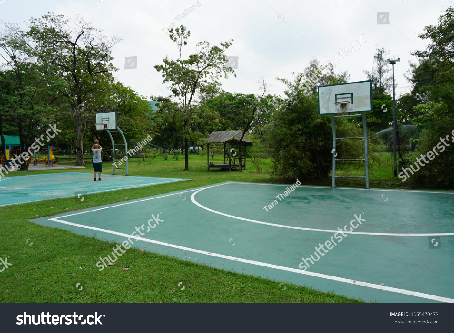 Basketball Court Public Park Bangkokthailand Stock Photo (Edit Now ...