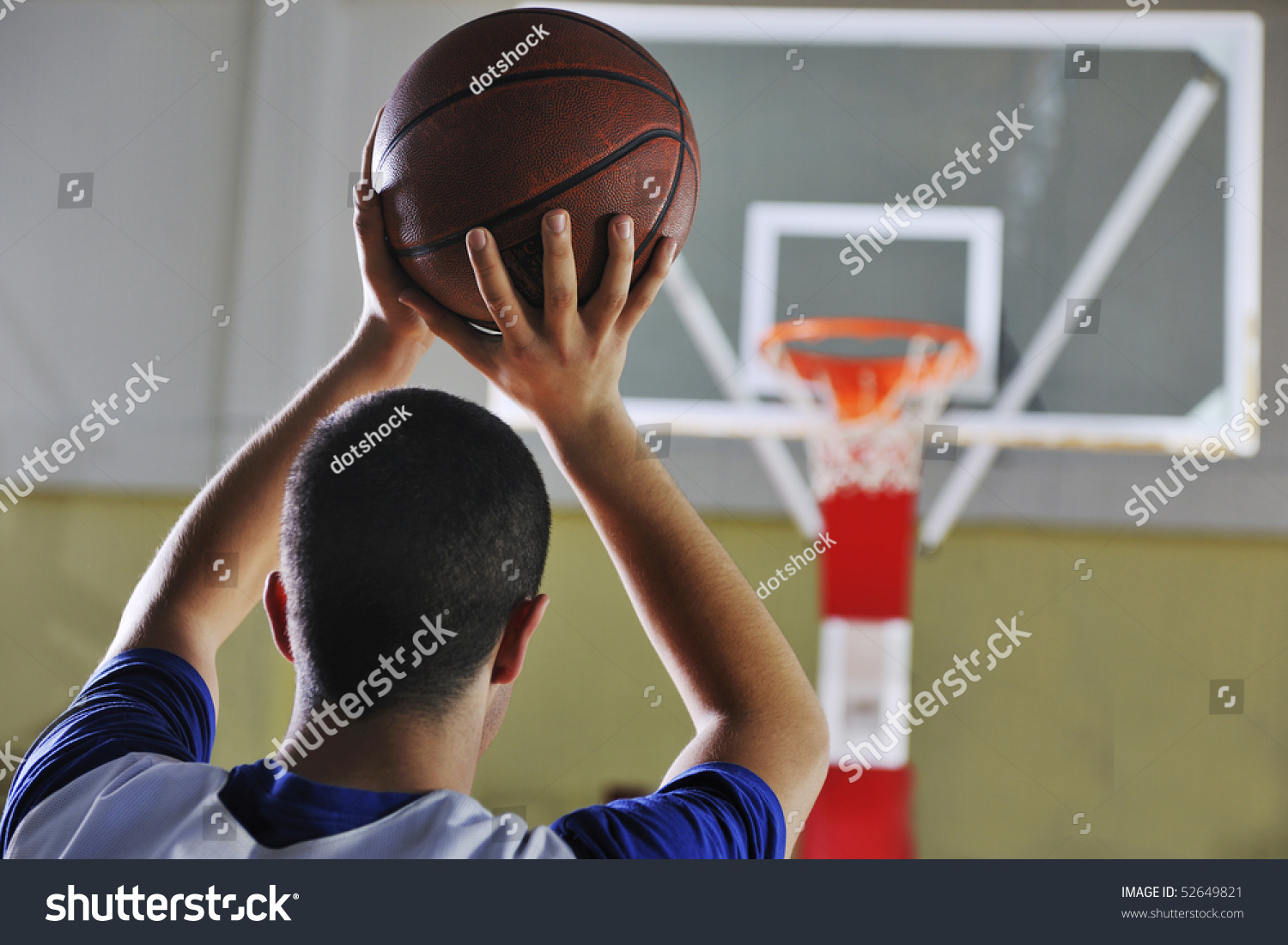 Basketball Game Playeer Shooting On Basket Stock Photo (Edit Now) 52649821