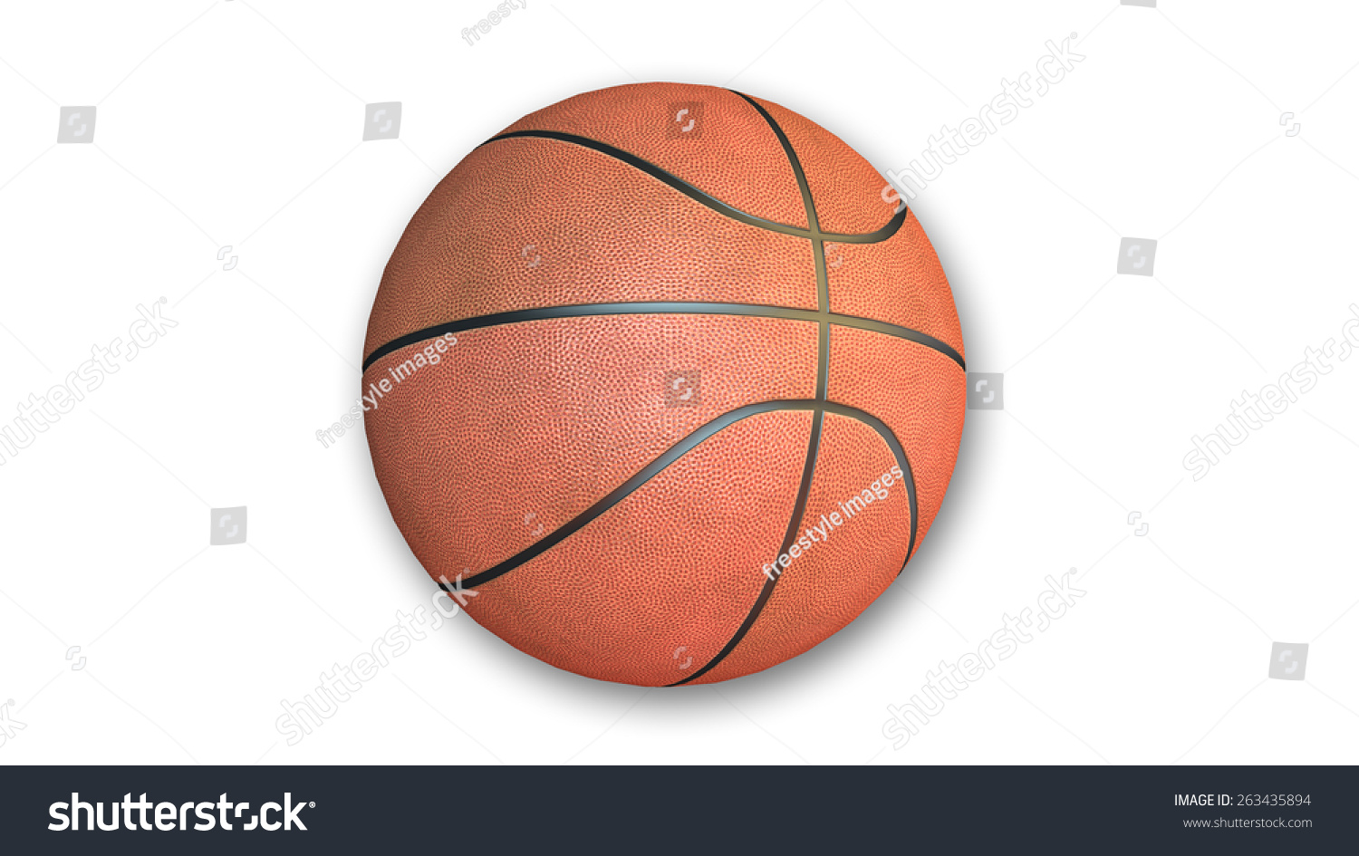 Basketball Isolated On White Background Stock Illustration 263435894