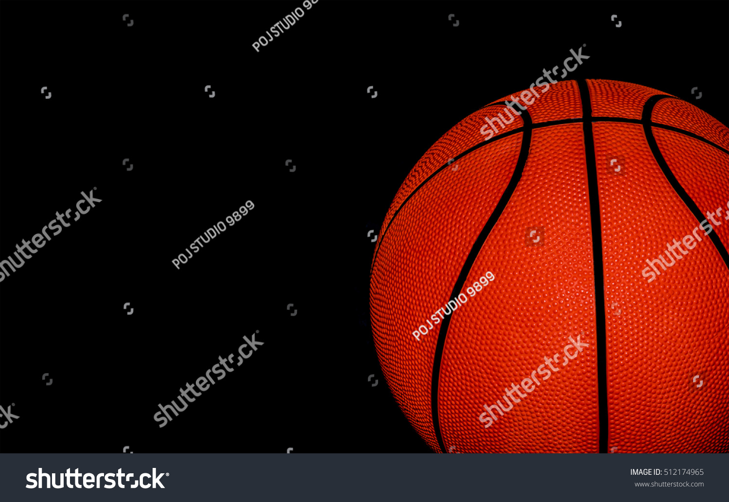 Basketball On Black Background Stock Photo (Edit Now) 512174965
