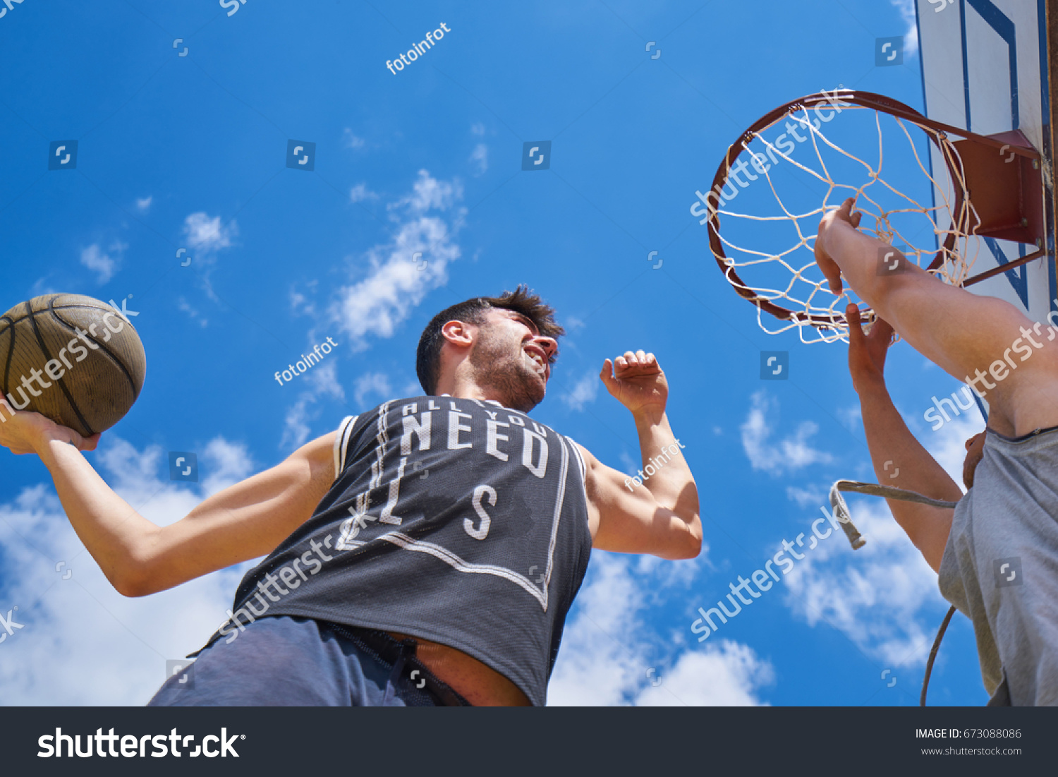 Basketball Player Action Flying High Scoring Stock Photo 673088086 ...