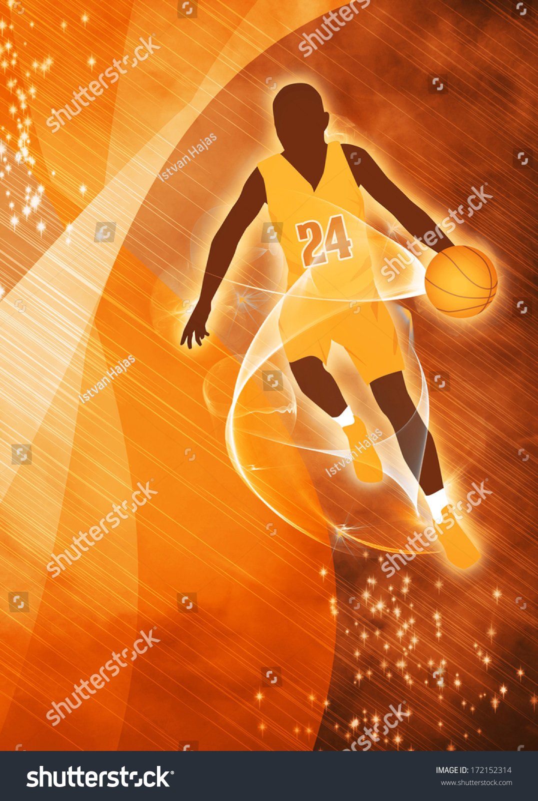 Basketball Sport Poster Flyer Background Space Stock Illustration