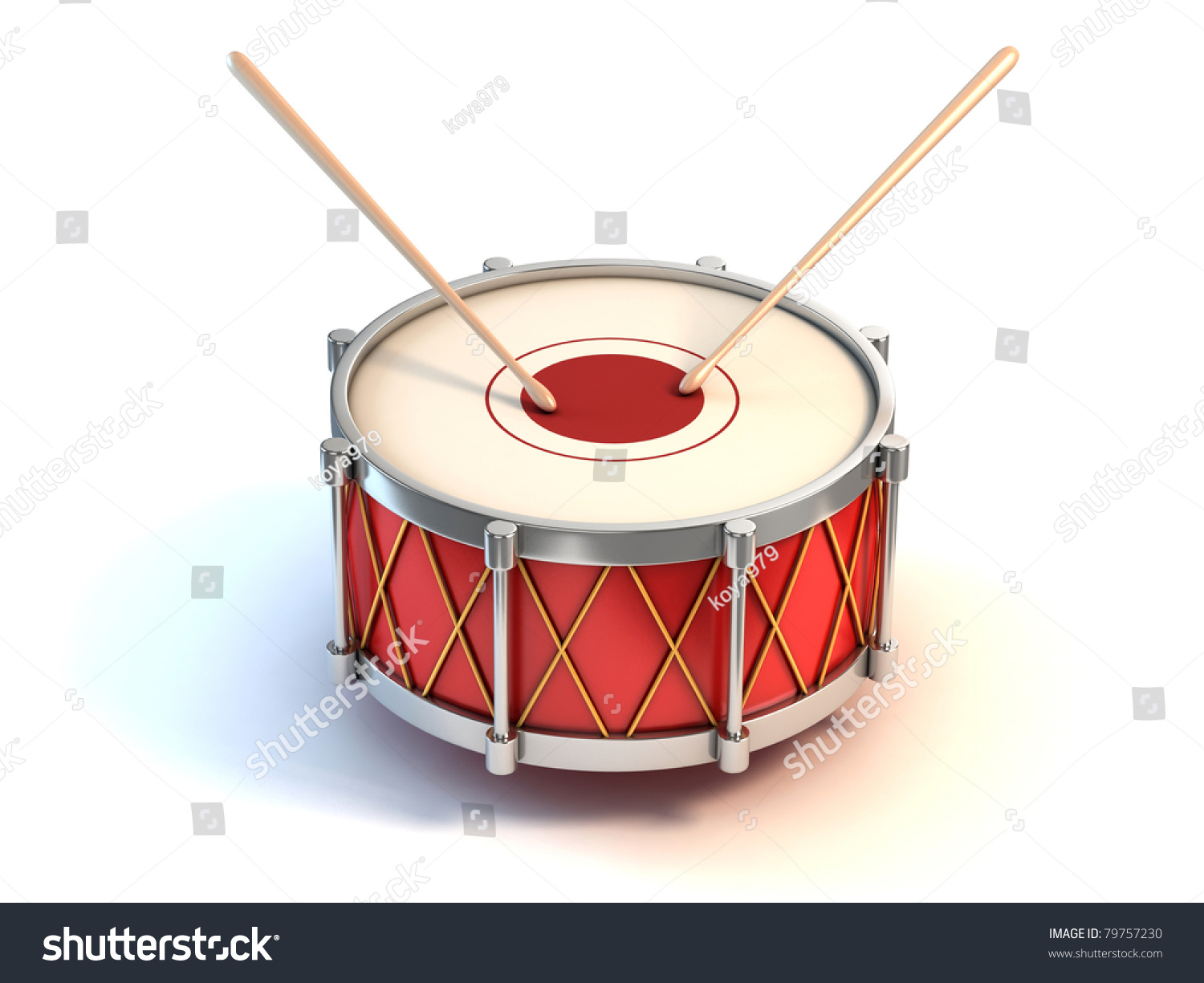 Bass Drum Instrument 3d Illustration Stock Illustration 79757230 ...