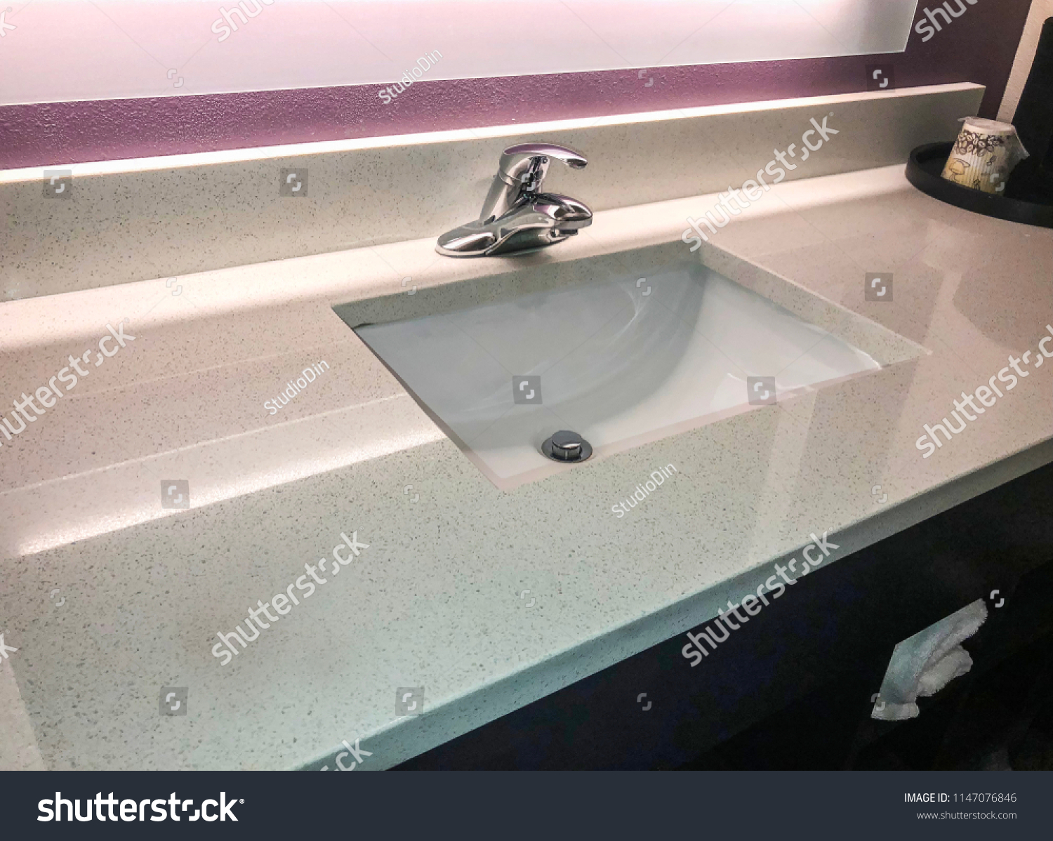 Bathroom Square White China Sink Stainless Stock Photo Edit Now